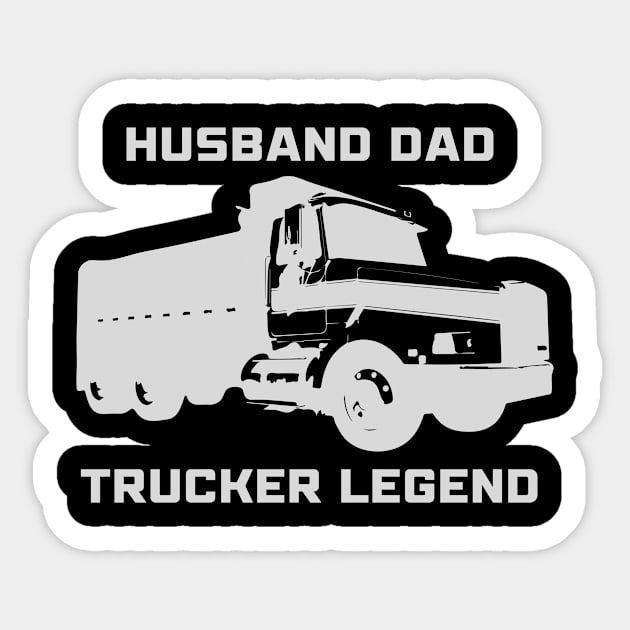 Husband Dad Trucker Legend Sticker by 29 hour design